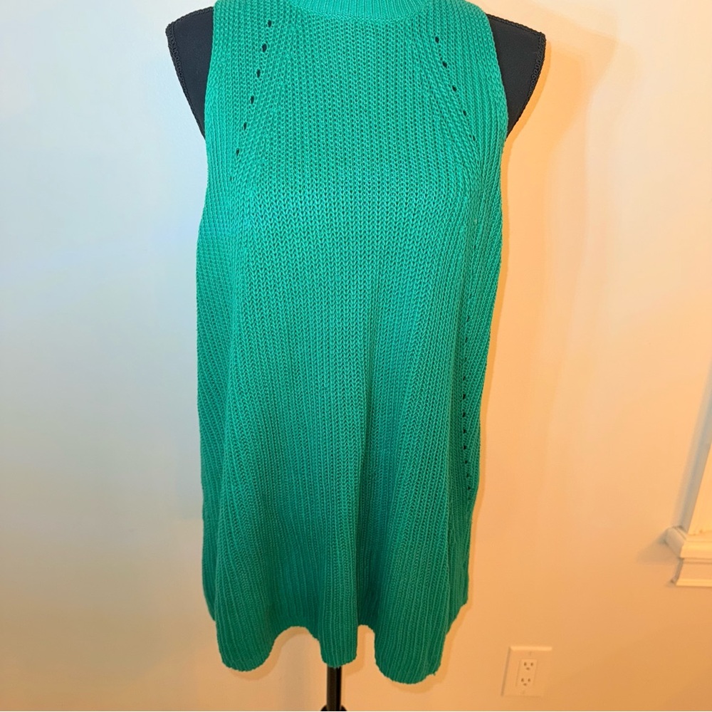 Vibrant Green Knit Sleeveless Top